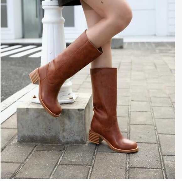 Adolilove Mid Calf Tall Boots for Women NTW Size 9 - Picture 2 of 13